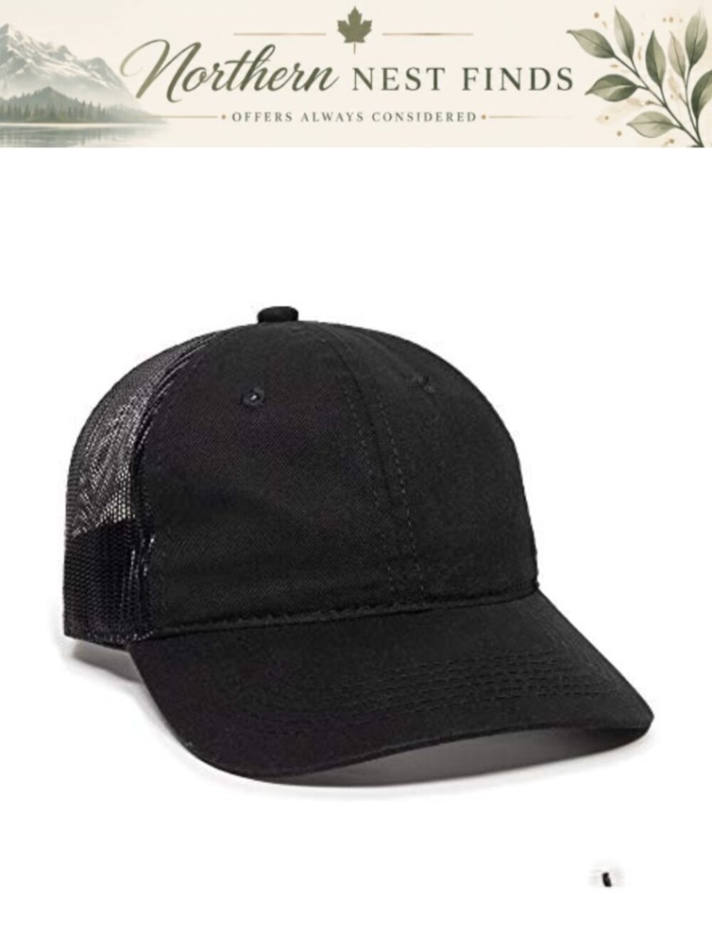 Garment Washed Meshback Baseball Cap Low Profile Pre-Curved Visor